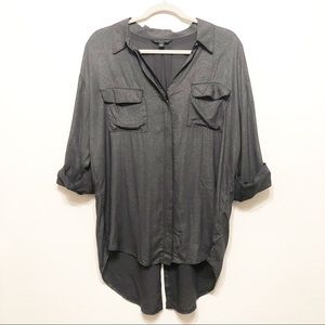 Rock & Republic Shimmer Hidden Buttondown Blouse